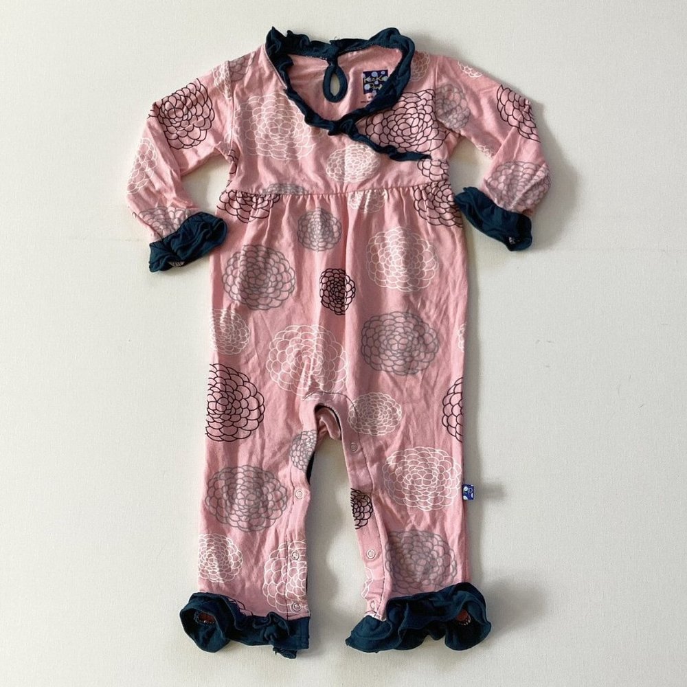 Kickee Pants Pink Flower Romper